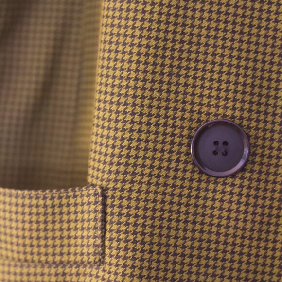 Vintage Linea Privata Chartreuse Houndstooth Blazer - Picture 3 of 4